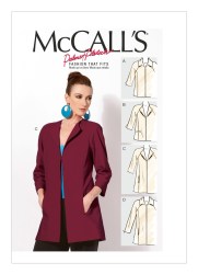 6709 MCCALLS PALMER PLETSCH OPEN COLLAR UNLINED JACKET PATTERN 16-24